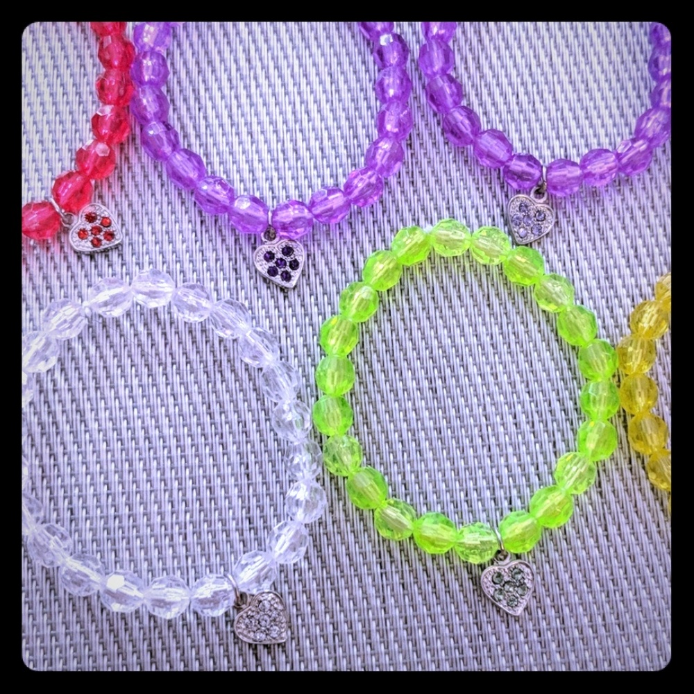 7 Heart Beaded Bracelets ❤️